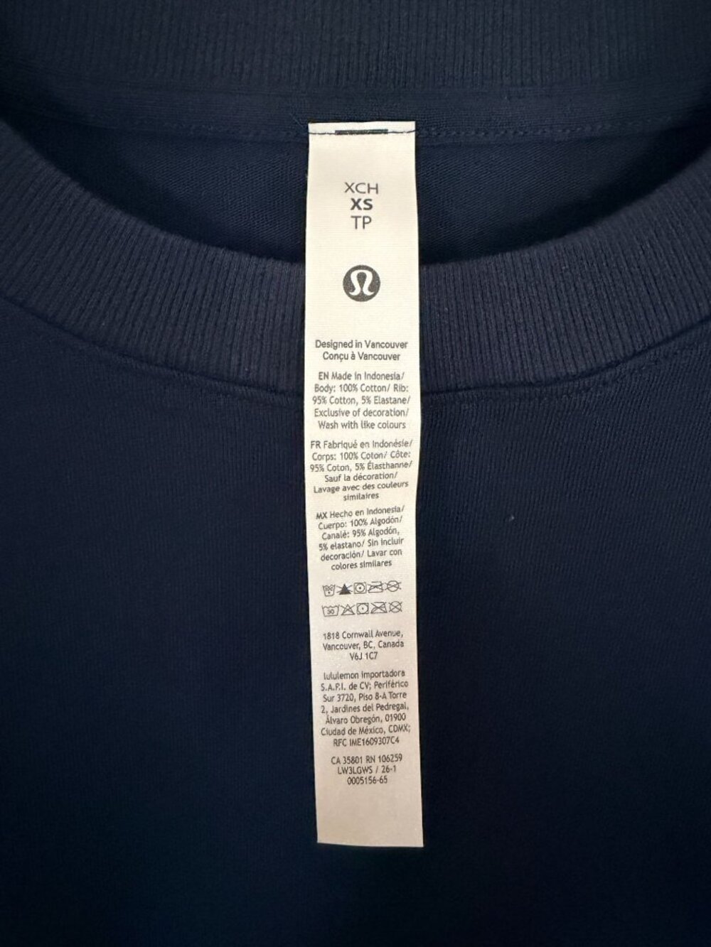 Lululemon Heavyweight Cotton Oversized T-Shirt | True Navy | NWT | Size XS - Picture 8 of 8